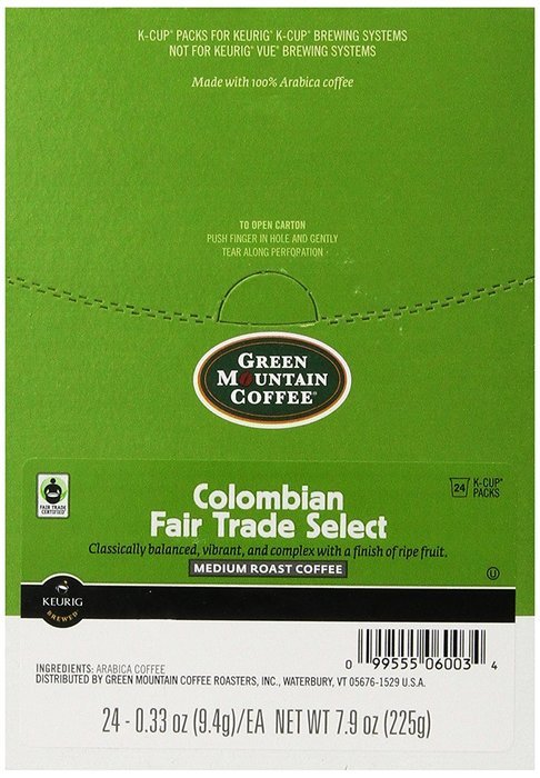 Green Mountain Coffee Fair Trade Colombian Select, K-Cup Portion Pack for Keurig K-Cup Brewers, 24-Count