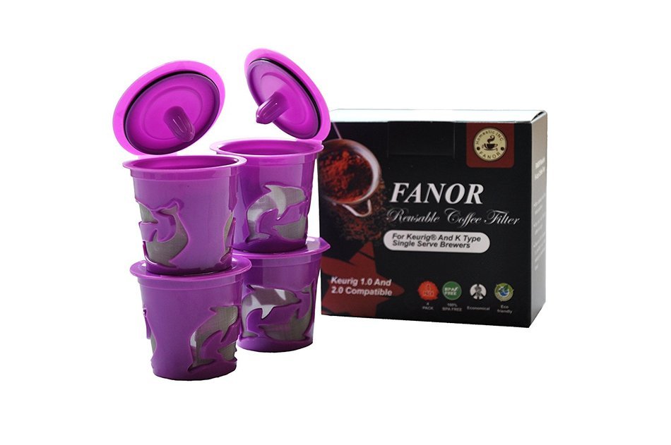 FANOR Reusable K Carafe & K Cup Coffee Filter Pod Combo for Keurig 2.0, K200, K300, K400, K500 Series