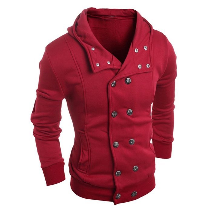Men's Blouse,Laimeng Cotton Blend V-Neck Fashion Autumn Winter Hooded Sweater Top Blouse (M, Gray) N3