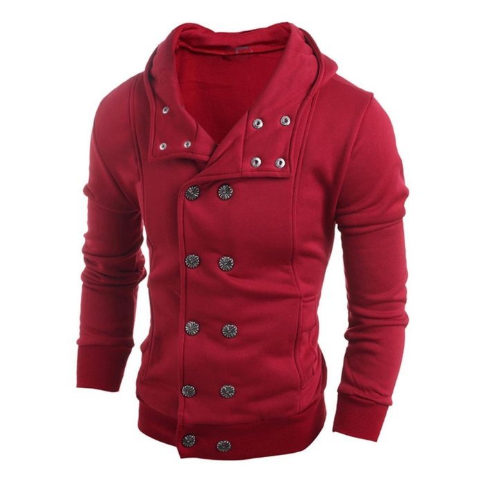 Men's Blouse,Laimeng Cotton Blend V-Neck Fashion Autumn Winter Hooded Sweater Top Blouse (M, Gray) N4