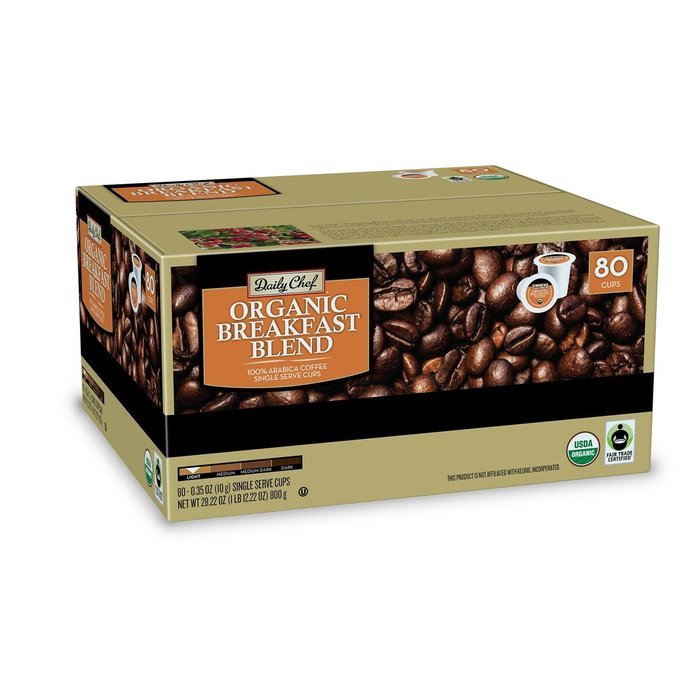Daily Chef Organic Breakfast Blend Coffee, Single Serve (80 Count)