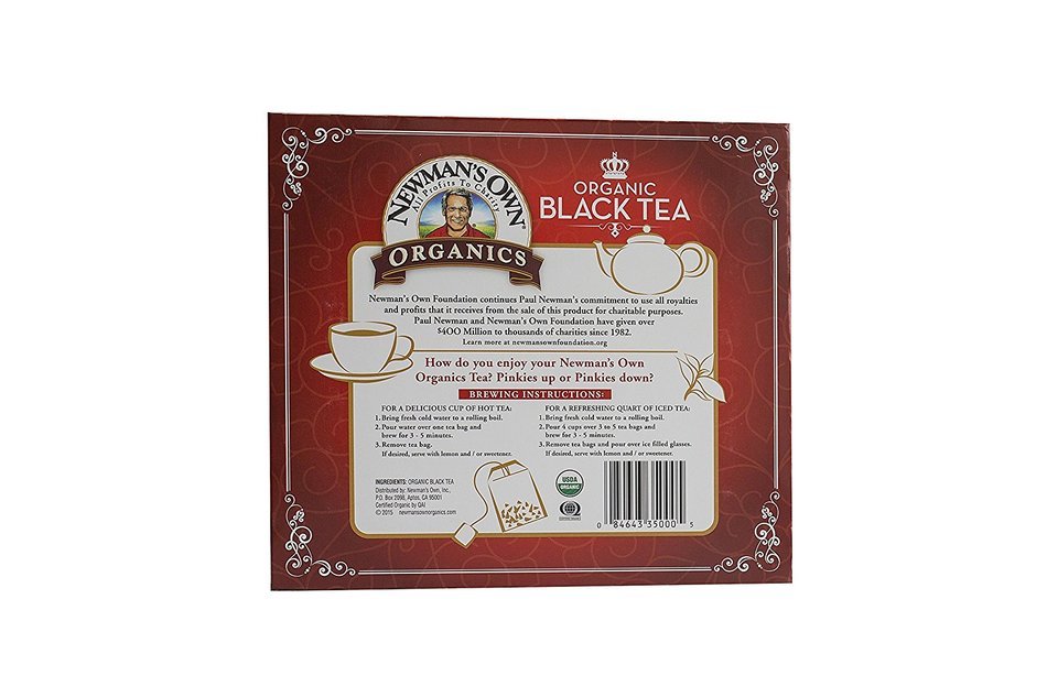 Newman's OwnOrganics Royal Tea, Organic Black Tea, 100 Individually Wrapped Tea Bags, 7.05-Ounce Boxes (Pack of 5) N3
