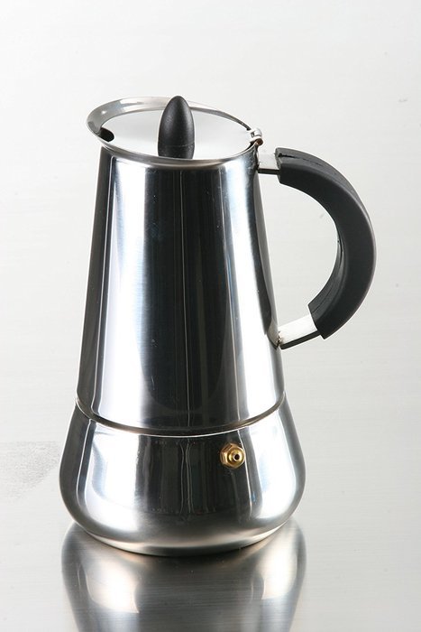 IMUSA B120-22069SET Stainless Steel Espresso Set with Stovetop Coffeemaker, Cups and Saucers, Silver, 9-Piece