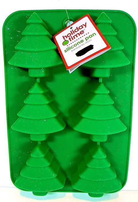Christmas Tree Silicon Pan, Green, 6 Trees, Holiday Time N2