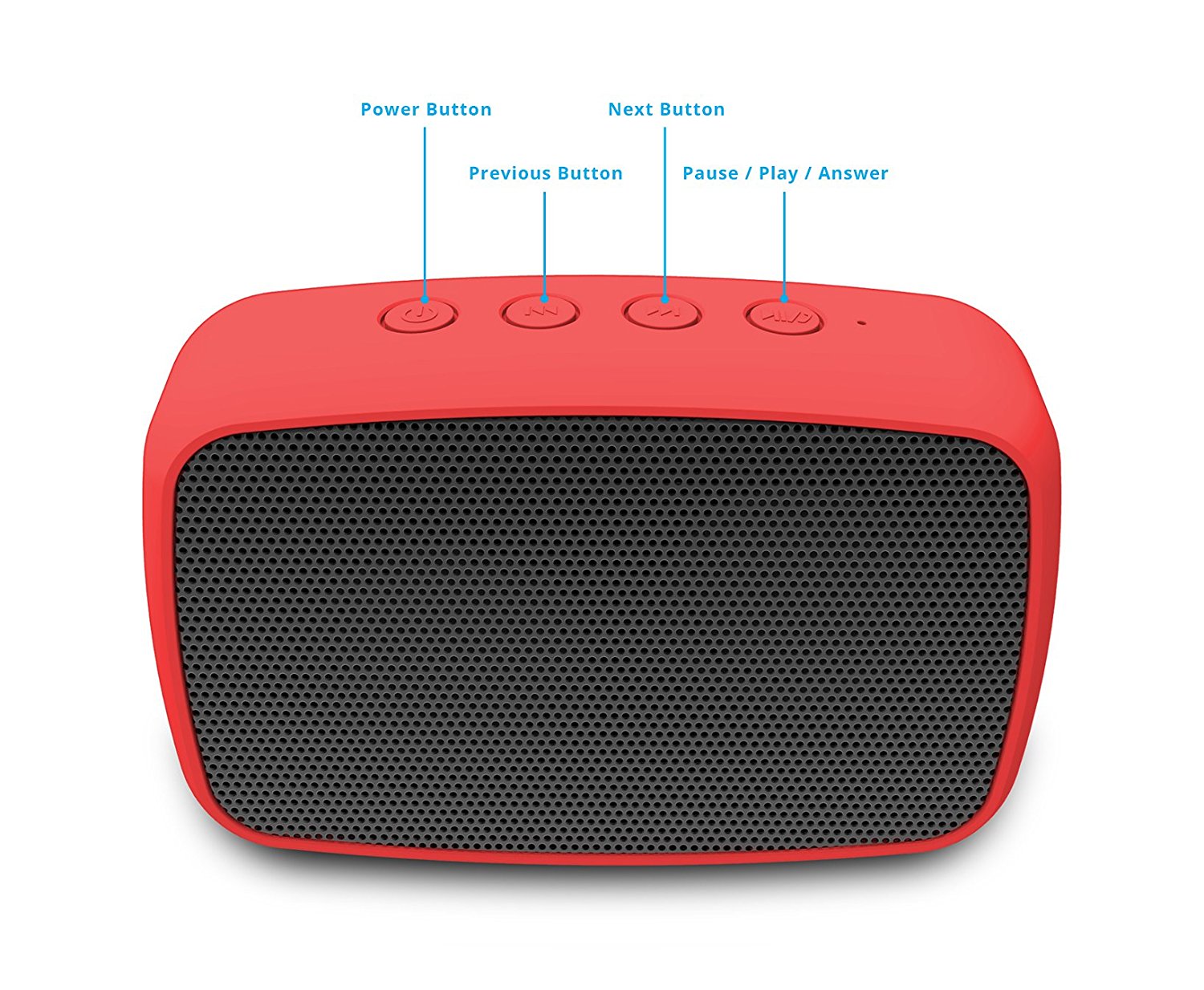 Ematic ESQ206RD RuggedLife Water Resistant Bluetooth Speaker with ...