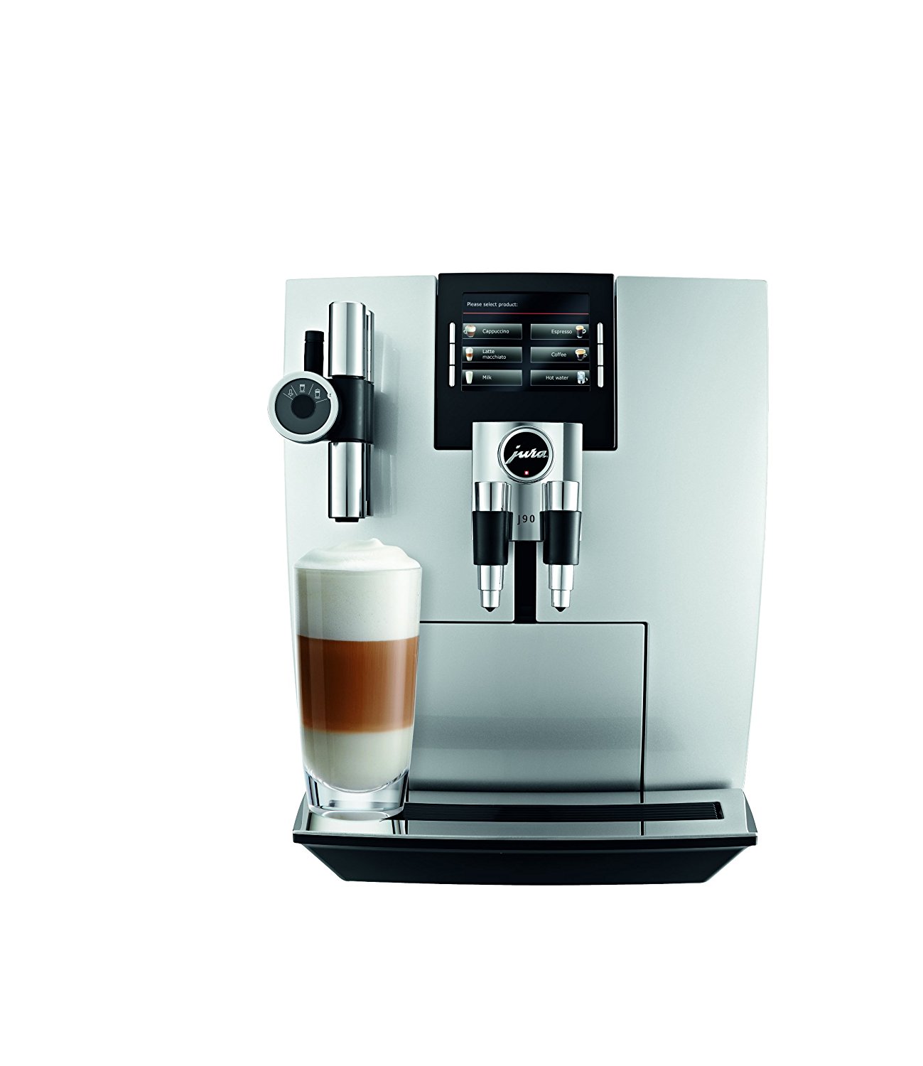 Jura J90 Automatic Coffee Machine, Brilliant Silver free image download