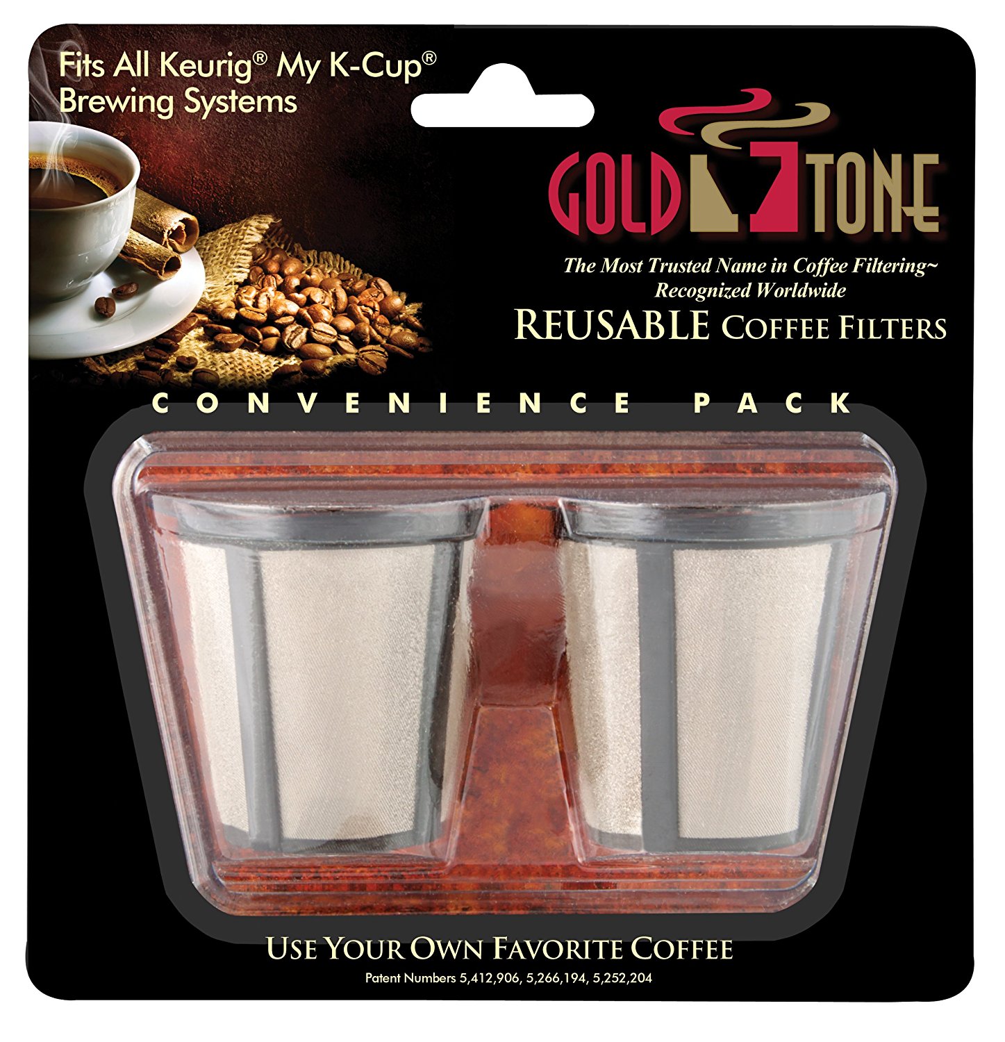 HIC Gold Tone Reusable Coffee Filter, 1-Cup free image download