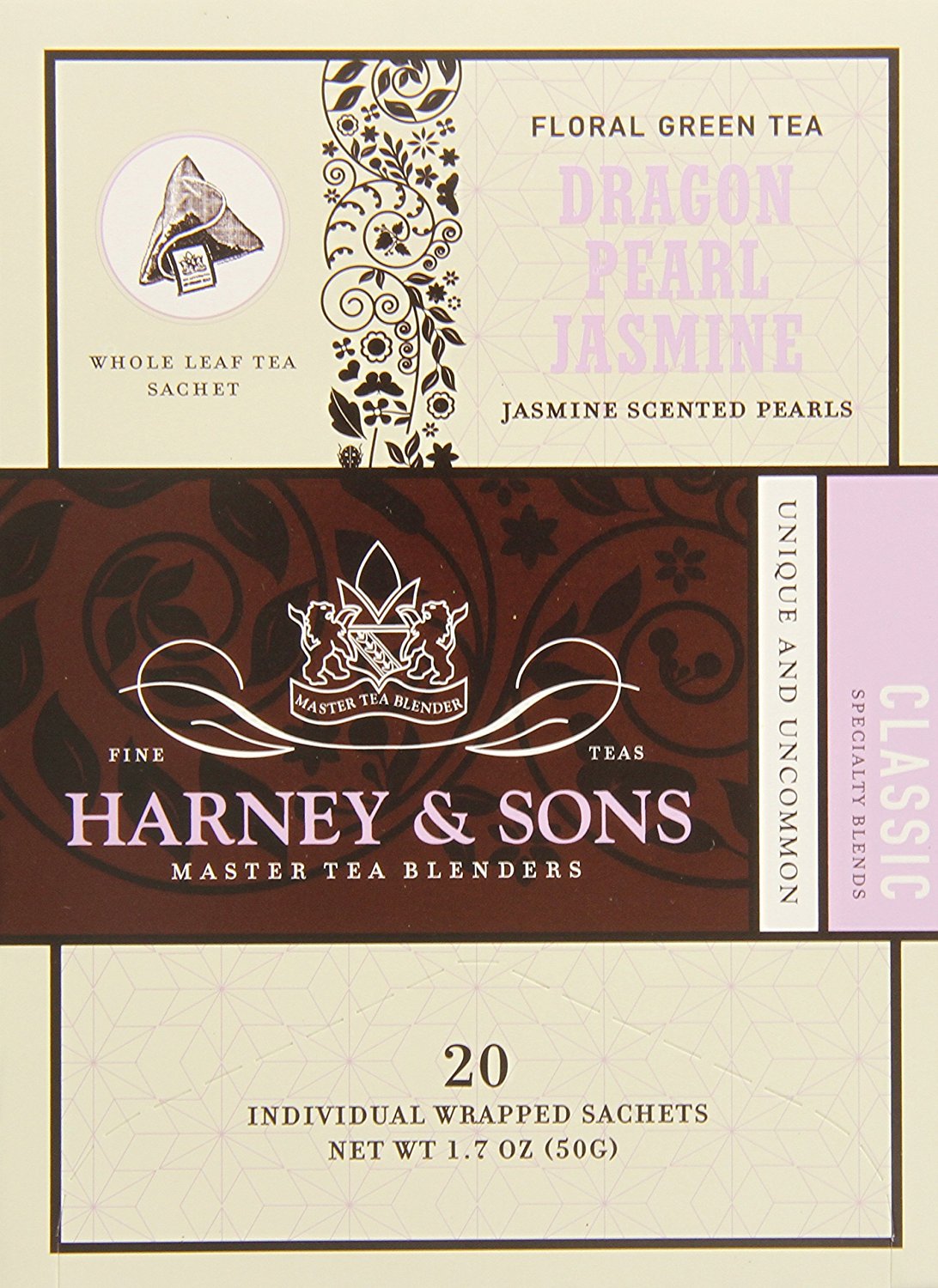 Harney & Sons Green Tea, Dragon Pearl Jasmine, 20 Sachets N3 free image