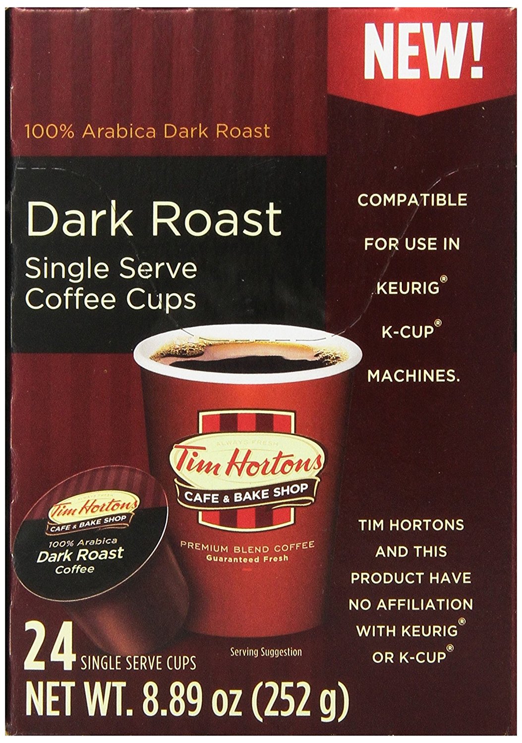 Tim Horton's Single Serve Coffee Cups, Original Blend, 24 Count N45 ...