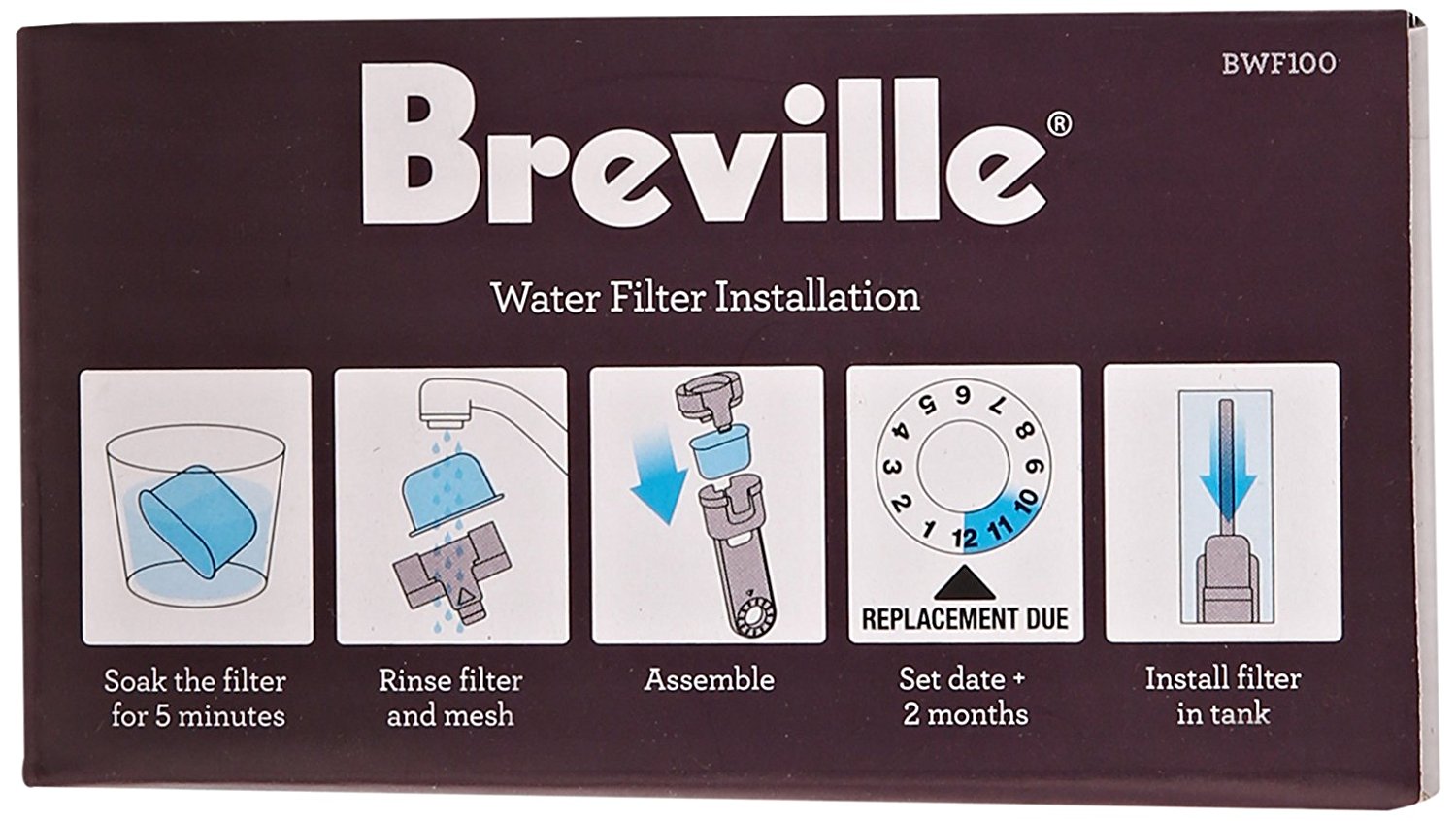 Breville BWF100 Single Cup Brewer Replacement Charcoal Filters White N2 ...