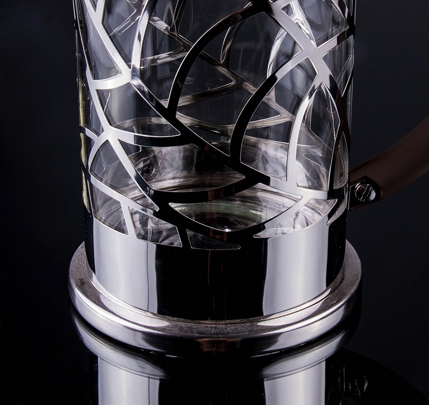 Gourmet 4 Cup French Press Stainless Steel And Glass With Leaf   5393297 