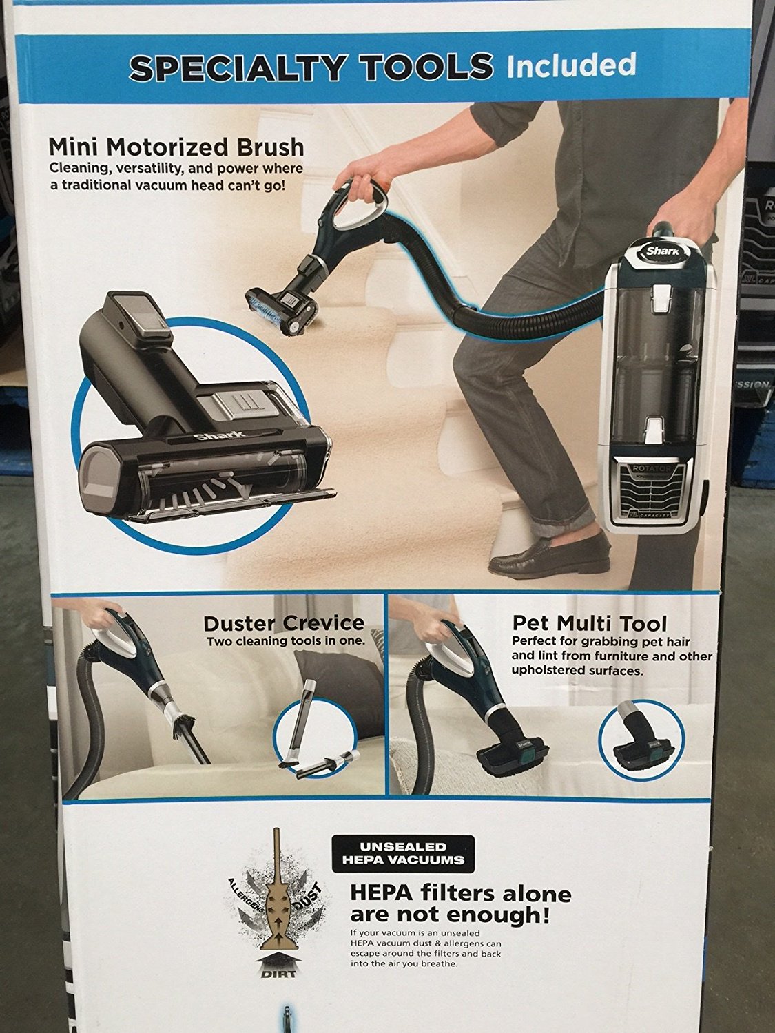 Shark Rotator Powered Lift-Away XL Capacity Vacuum with 8 Attachments ...