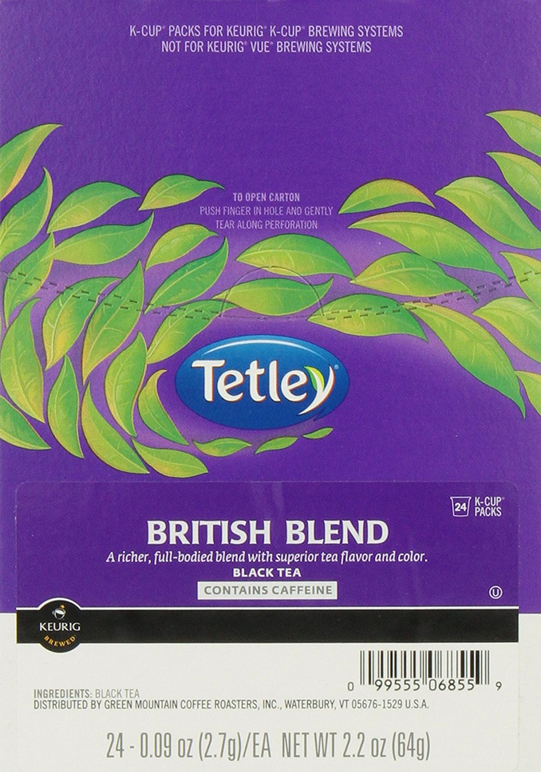 Tetley KCup Portion Pack for Keurig Brewers, British Blend, 24 Count