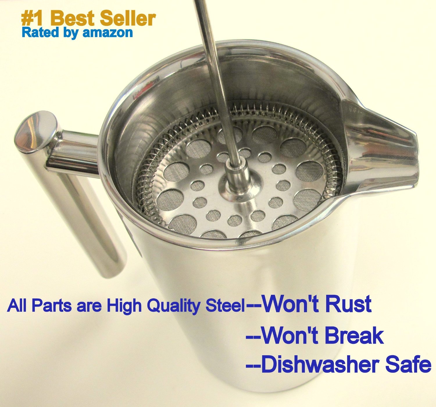 SterlingPro Double Wall Stainless Steel French Coffee Press, 1 Liter