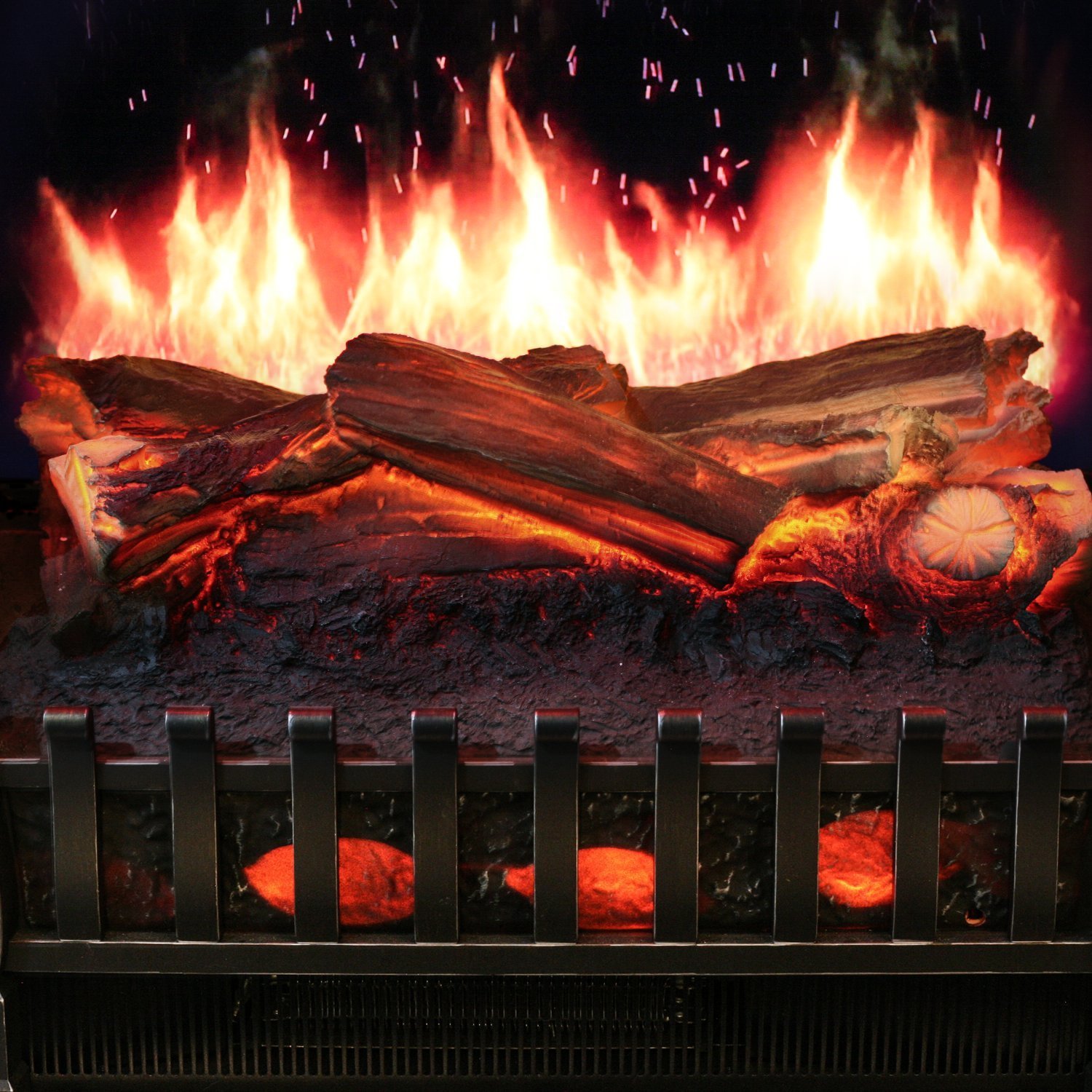 MagikFlame Electric Fireplace w/ Realistic Flame Effects + Crackling ...