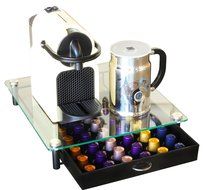 DecoBros Crystal Tempered Glass Nespresso Storage Drawer Holder for Capsules N3