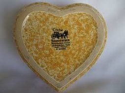 Coche Yellow Stoneware Heart Shaped Baking Dish Made in Portugal 5 3/4" N2