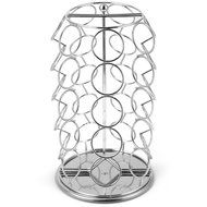 K Cup Holder,Oak Leaf Coffee Storage Spinning Carousel Organizer for Keurig K-Cups - 35 Pod, Electroplated N4