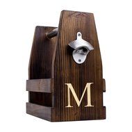 Cathy's Concepts Personalized Rustic Craft Beer Carrier with Bottle Opener, Letter S N6