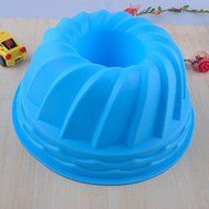 Lariy Swirl Bundt Ring Cake Bread Pastry Silicone Pan Bakeware Tray Mould Tool (Color: Random) N4