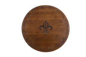 Thirstystone Bamboo Lazy Susan Cheese Board, Fleur De Lis, Brown