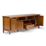 Simpli Home Warm Shaker TV Media Stand for TVs up to 52", Honey Brown N16
