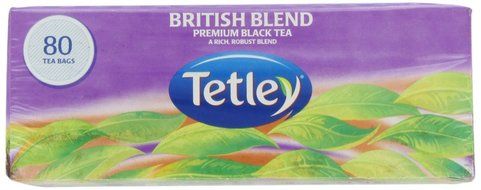 Tetley British Blend Premium Black, 80-Count Tea Bags, 7 Ounce, (Pack of 6) N5