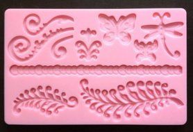 Leafage Butterfly Dragonfly Fondant Mold Silicone mold DIY gumpaste flowers Cake Decorating