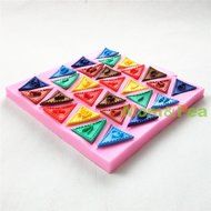 Mom&amp;pea 0602 Triangle Letters Shaped Silicone Mould for Fondant Cake Sugar Paste Cake Decoration 3d Cake Toppers...