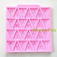 Mom&amp;pea 0602 Triangle Letters Shaped Silicone Mould for Fondant Cake Sugar Paste Cake Decoration 3d Cake Toppers... N2