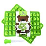 Premium Gummy Bear Mold - 2 PACK - BONUS DROPPER - 100 Bears on Trays + RECIPE PDF - Silicone Molds 100% Food...