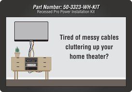 Datacomm 50-3323-WH-KIT Flat Panel TV Cable Organizer Kit with Power Solution - White N8
