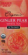 Trader Joe's Organic Ginger Pear White Tea, 20 Tea Bags (Pack of 2)
