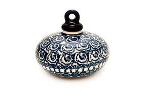 Polish Pottery Pearl Flat Christmas Ornament