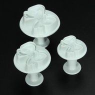 Pakhuis 3PCS Bowknot Cake Decorating Fondant Icing Plunger Cutter Tools