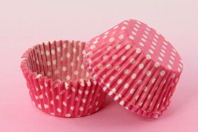 Disposable Baking Cups Mini Cupcake Liners Baking Cups Pink Polka Dot Standard Size 2'' x 1 1/4'' 1sets of 100... N2