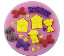 Autek Dog Pet Bone House Fondant Mold Silicone Sugar Craft Mold Cake Decorating DIY #3DMold-98