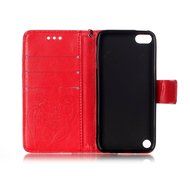 iPod touch 6 Case,iPod touch 5 Case,PHEZEN Beauty Luxury Bling Rhinestone Diamond Embossed Flower Butterfly PU... N48