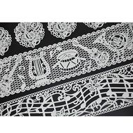 FOUR-C Cake Supplies Lace Silicone Mold Embossing Mat for Cake Lace Color Pink