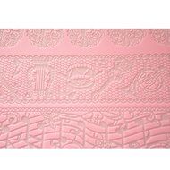 FOUR-C Cake Supplies Lace Silicone Mold Embossing Mat for Cake Lace Color Pink N2