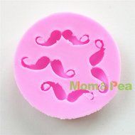 Mom&amp;pea 0608 Mustache Shaped Silicone Mould for Fondant Cake Sugar Paste Cake Decoration 3d Cake Toppers Mold... N4