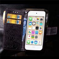 iPod touch 6 Case,iPod touch 5 Case,PHEZEN Beauty Luxury Bling Rhinestone Diamond Embossed Flower Butterfly PU... N51