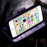 iPod touch 6 Case,iPod touch 5 Case,PHEZEN Beauty Luxury Bling Rhinestone Diamond Embossed Flower Butterfly PU... N54