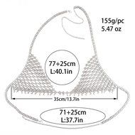 Underwear, PHOTNO Retro Fashion Silver Bra Body Pendant Necklace Chain Bikini Chain