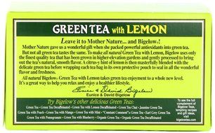 Bigelow Green Tea with Lemon, 20-Count Boxes (Pack of 6)