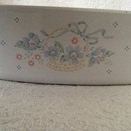 Vintage Corning Ware Cornflower Blue Ribbon Floral Basket Casserole Dish 2 Liter No Lid N2