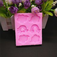 C-Pioneer Silicone Rainbow Smile Clouds Mold Sugarcraft Chocolate Fondant Cupcake Decorating Mold N3