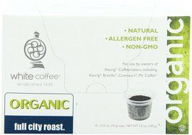 White Coffee Organic Single Serve Coffee, Full City Roast, 10 Count