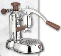 La Pavoni ESW-8 Stradavari 8-Cup Espresso Machine, Chrome with Wood Handles