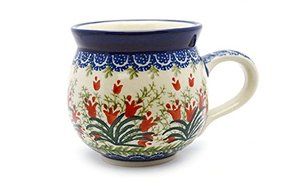 Polish Pottery Mug - 11 oz. Bubble - Crimson Bells